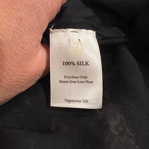 NWT La Fuori 100% silk flare midi skirt medium boho floral print side zip - Picture 5 of 9